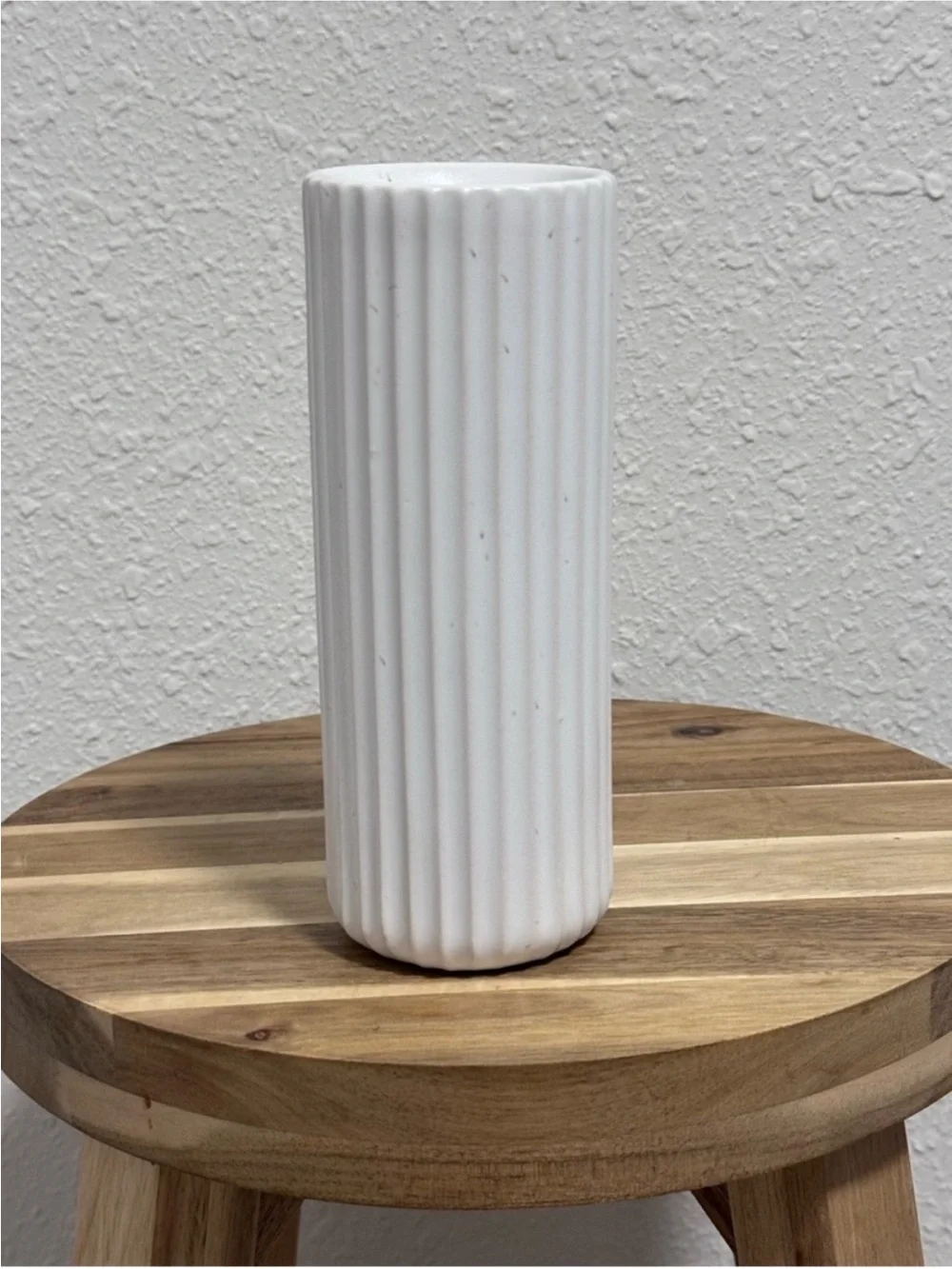 NIB Fable Home Speckled White Stoneware Tall Bud Vase Nordstrom Modern Minimalis